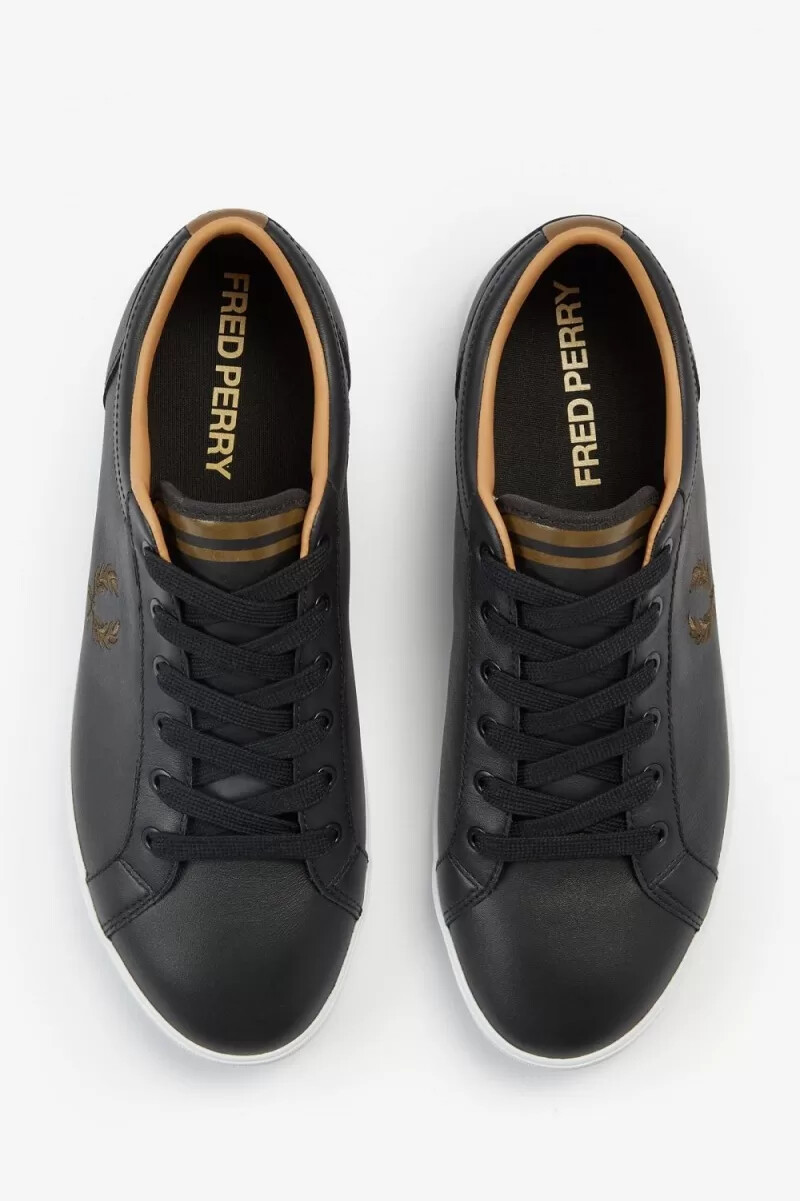 fred perry baseline herren-tennisschuhe schwarz
