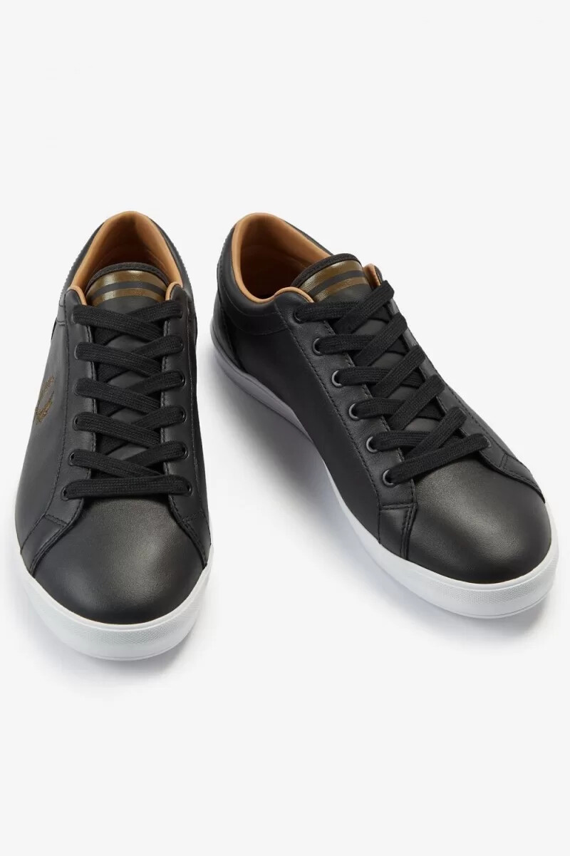 fred perry baseline herren-tennisschuhe schwarz