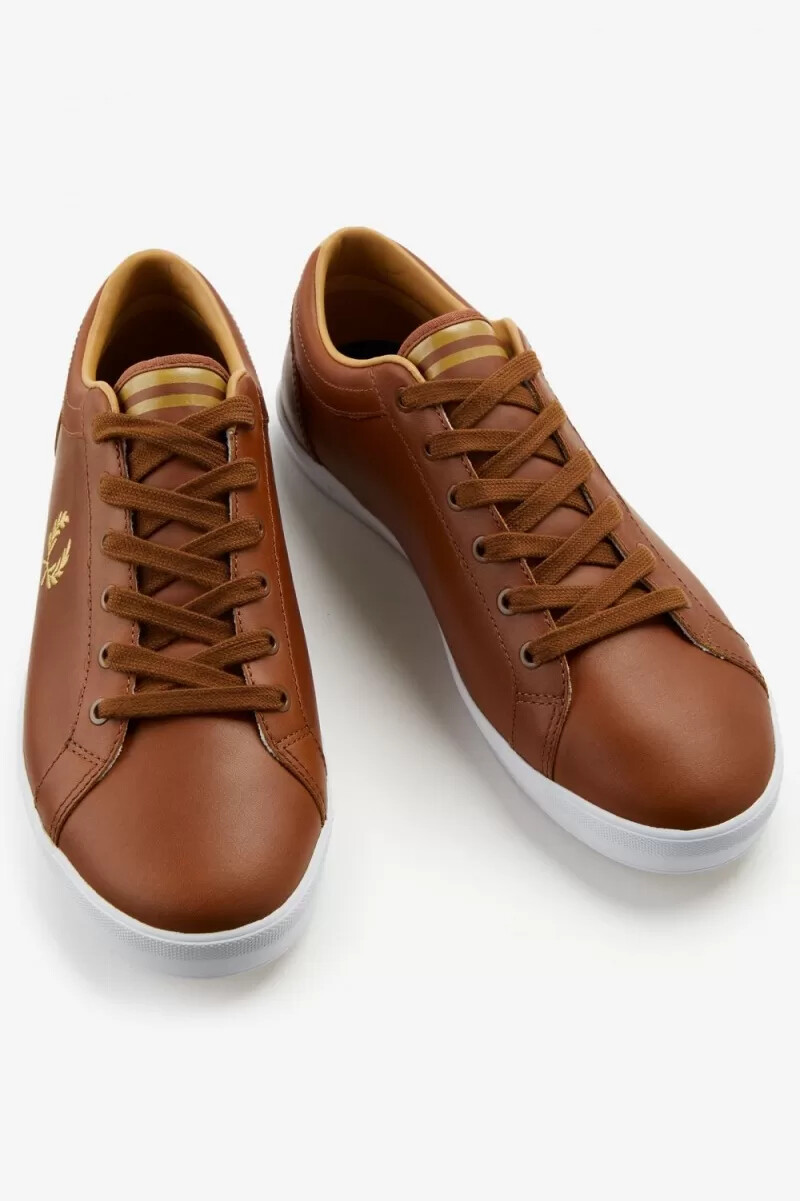 fred perry baseline herren-tennisschuhe hellbraun